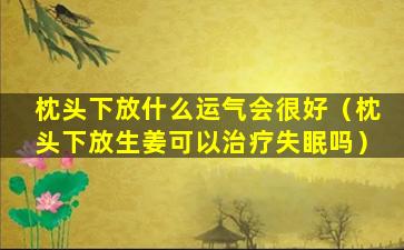 枕头下放什么运气会很好（枕头下放生姜可以治疗失眠吗）