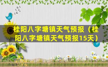 桂阳八字塘镇天气预报（桂阳八字塘镇天气预报15天）