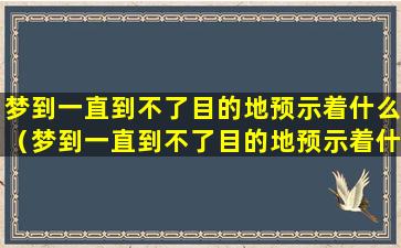 梦到一直到不了目的地预示着什么（梦到一直到不了目的地预示着什么预兆）