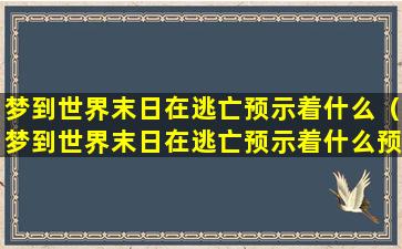 梦到世界末日在逃亡预示着什么（梦到世界末日在逃亡预示着什么预兆）