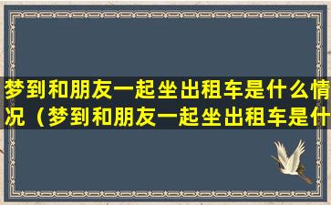 梦到和朋友一起坐出租车是什么情况（梦到和朋友一起坐出租车是什么情况啊）