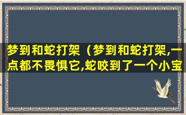 梦到和蛇打架（梦到和蛇打架,一点都不畏惧它,蛇咬到了一个小宝宝）