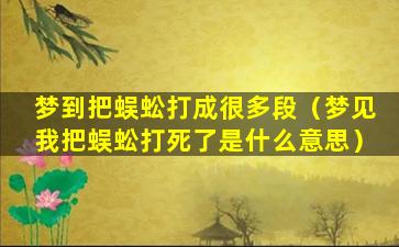 梦到把蜈蚣打成很多段（梦见我把蜈蚣打死了是什么意思）