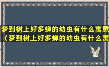 梦到树上好多蝉的幼虫有什么寓意（梦到树上好多蝉的幼虫有什么寓意和象征）