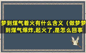 梦到煤气着火有什么含义（做梦梦到煤气爆炸,起火了,是怎么回事）