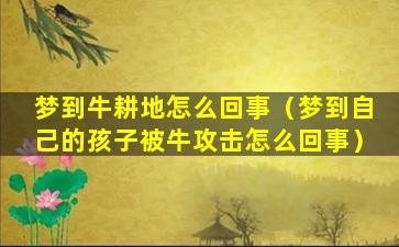 梦到牛耕地怎么回事（梦到自己的孩子被牛攻击怎么回事）