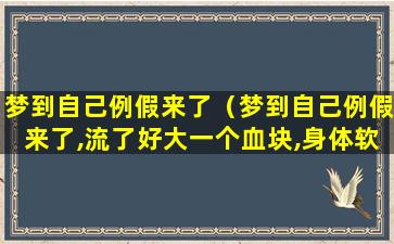 梦到自己例假来了（梦到自己例假来了,流了好大一个血块,身体软的被人扶起）