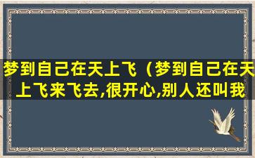 梦到自己在天上飞（梦到自己在天上飞来飞去,很开心,别人还叫我小飞）