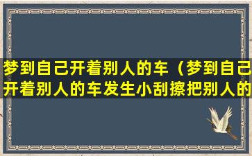 梦到自己开着别人的车（梦到自己开着别人的车发生小刮擦把别人的花撞了要赔钱）