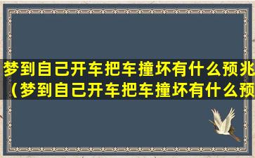 梦到自己开车把车撞坏有什么预兆（梦到自己开车把车撞坏有什么预兆解梦）