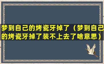 梦到自己的烤瓷牙掉了（梦到自己的烤瓷牙掉了装不上去了啥意思）