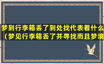 梦到行李箱丢了到处找代表着什么（梦见行李箱丢了并寻找而且梦境里很真实）