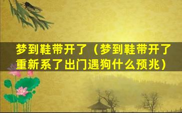 梦到鞋带开了（梦到鞋带开了重新系了出门遇狗什么预兆）