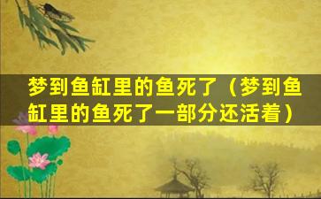 梦到鱼缸里的鱼死了（梦到鱼缸里的鱼死了一部分还活着）