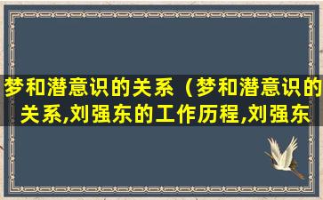 梦和潜意识的关系（梦和潜意识的关系,刘强东的工作历程,刘强东的工作历程）