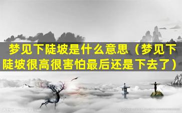 梦见下陡坡是什么意思（梦见下陡坡很高很害怕最后还是下去了）