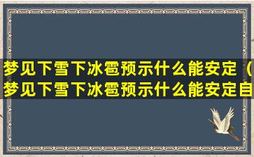 梦见下雪下冰雹预示什么能安定（梦见下雪下冰雹预示什么能安定自己）