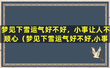 梦见下雪运气好不好，小事让人不顺心（梦见下雪运气好不好,小事让人不顺心什么意思）