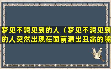 梦见不想见到的人（梦见不想见到的人突然出现在面前漏出丑露的嘴脸）