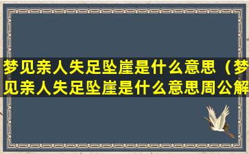 梦见亲人失足坠崖是什么意思（梦见亲人失足坠崖是什么意思周公解梦）