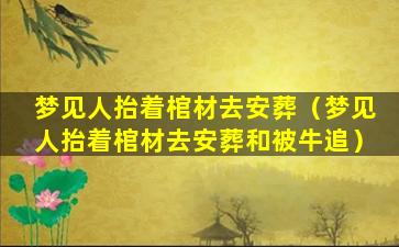 梦见人抬着棺材去安葬（梦见人抬着棺材去安葬和被牛追）