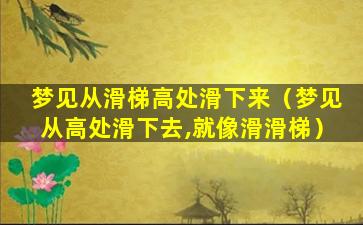 梦见从滑梯高处滑下来（梦见从高处滑下去,就像滑滑梯）