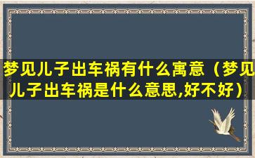 梦见儿子出车祸有什么寓意（梦见儿子出车祸是什么意思,好不好）