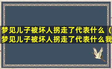 梦见儿子被坏人拐走了代表什么（梦见儿子被坏人拐走了代表什么我哭的撕心裂肺）