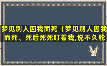 梦见别人因我而死（梦见别人因我而死、死后死死盯着我,说不久轮到我）