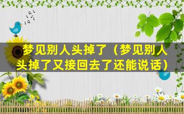 梦见别人头掉了（梦见别人头掉了又接回去了还能说话）