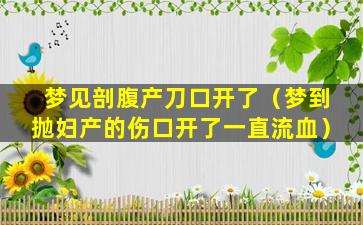 梦见剖腹产刀口开了（梦到抛妇产的伤口开了一直流血）