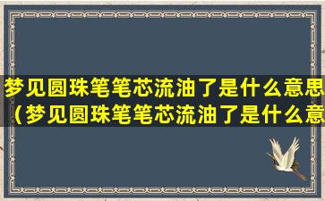 梦见圆珠笔笔芯流油了是什么意思（梦见圆珠笔笔芯流油了是什么意思周公解梦）