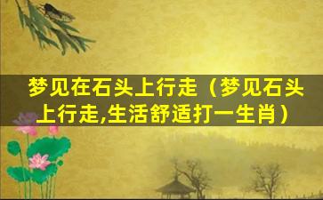 梦见在石头上行走（梦见石头上行走,生活舒适打一生肖）