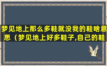 梦见地上那么多鞋就没我的鞋啥意思（梦见地上好多鞋子,自己的鞋子不见了）