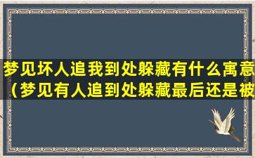 梦见坏人追我到处躲藏有什么寓意（梦见有人追到处躲藏最后还是被发现）