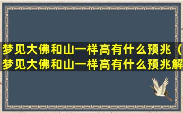 梦见大佛和山一样高有什么预兆（梦见大佛和山一样高有什么预兆解梦）