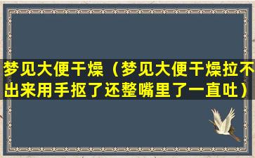 梦见大便干燥（梦见大便干燥拉不出来用手抠了还整嘴里了一直吐）