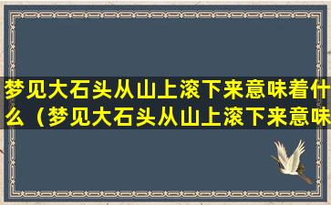 梦见大石头从山上滚下来意味着什么（梦见大石头从山上滚下来意味着什么预兆）