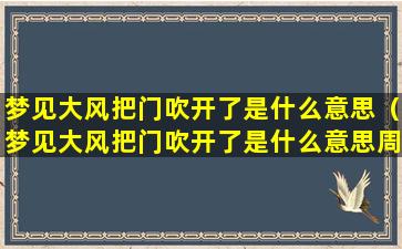 梦见大风把门吹开了是什么意思（梦见大风把门吹开了是什么意思周公解梦）