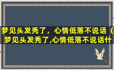 梦见头发秃了，心情低落不说话（梦见头发秃了,心情低落不说话什么意思）