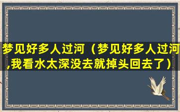 梦见好多人过河（梦见好多人过河,我看水太深没去就掉头回去了）