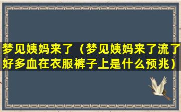 梦见姨妈来了（梦见姨妈来了流了好多血在衣服裤子上是什么预兆）