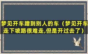 梦见开车蹭到别人的车（梦见开车走下坡路很难走,但是开过去了）