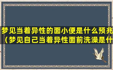 梦见当着异性的面小便是什么预兆（梦见自己当着异性面前洗澡是什么意思）