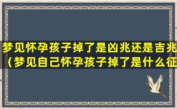 梦见怀孕孩子掉了是凶兆还是吉兆（梦见自己怀孕孩子掉了是什么征兆）