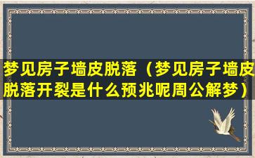 梦见房子墙皮脱落（梦见房子墙皮脱落开裂是什么预兆呢周公解梦）