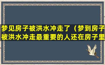 梦见房子被洪水冲走了（梦到房子被洪水冲走最重要的人还在房子里）