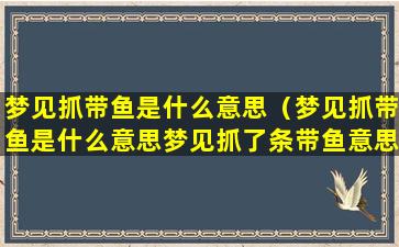 梦见抓带鱼是什么意思（梦见抓带鱼是什么意思梦见抓了条带鱼意思）