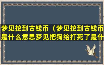 梦见挖到古钱币（梦见挖到古钱币是什么意思梦见把狗给打死了是什么预兆）