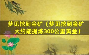 梦见挖到金矿（梦见挖到金矿大约能提炼300公里黄金）